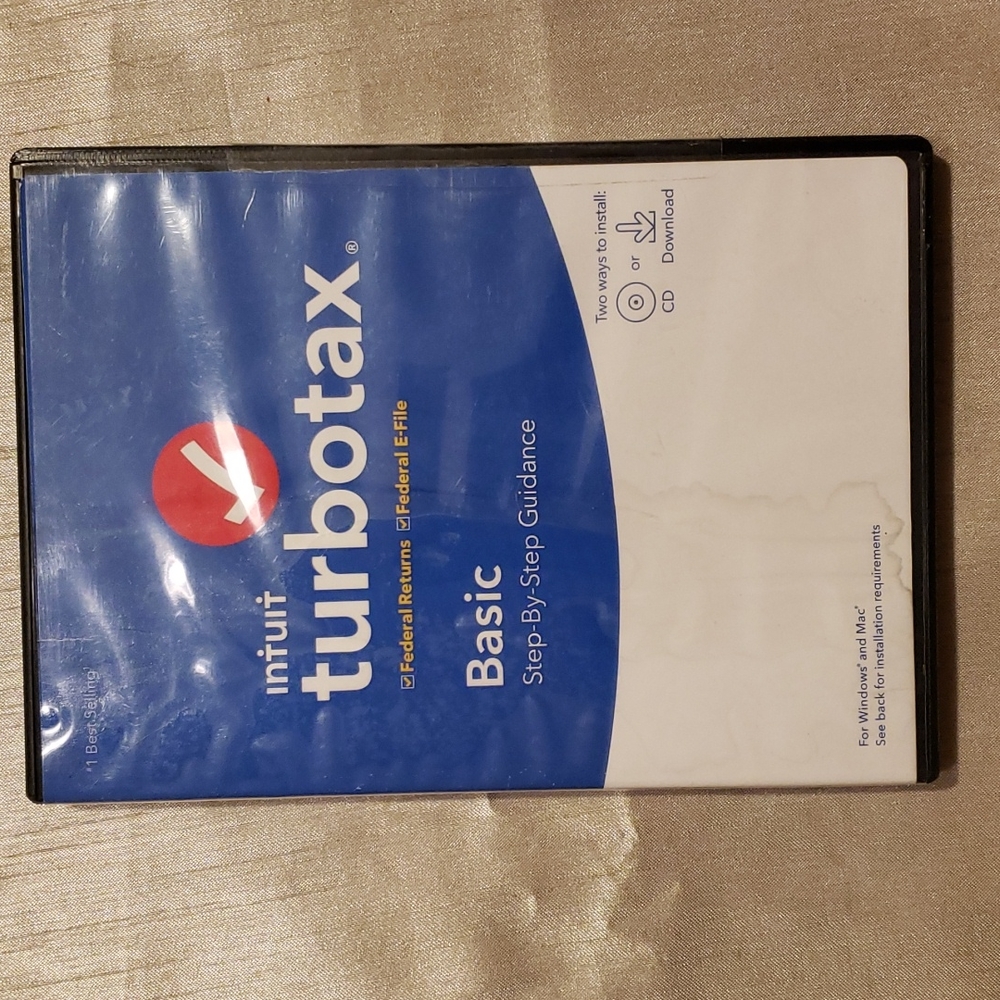 Intuit TurboTax Basic Federal + E File 2020 Mac Windows with CD